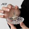 Glas-Ringschale für Hochzeitsgeschenke, Elegante Schmuckschale mit Wasserwellenmuster, Klares Dekotablett für Schmuck, Nachttisch und Badezimmerablage, Braut