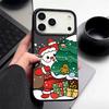 Leather Texture Phone Case For iPhone Air 16e 17 16 15 Pro Max 14 13 12 Pro 11 16 Plus Christmas Snowman PatternShockproof Cover