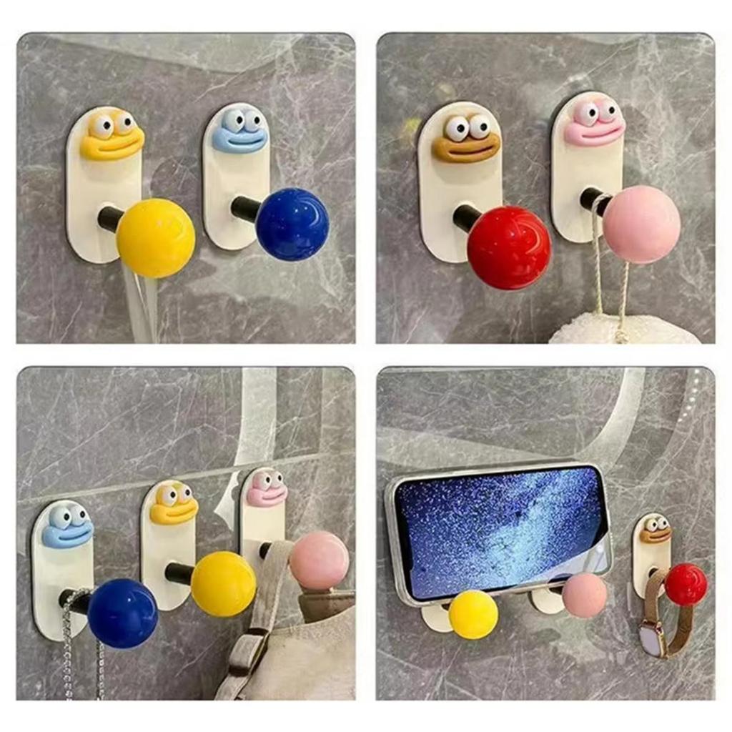 Durable Punch-Free Dopamine Adhesive Hooks Wall Mount Heavy Duty Hanger Hook Home Storage Accessories Room Door Coat Hooks