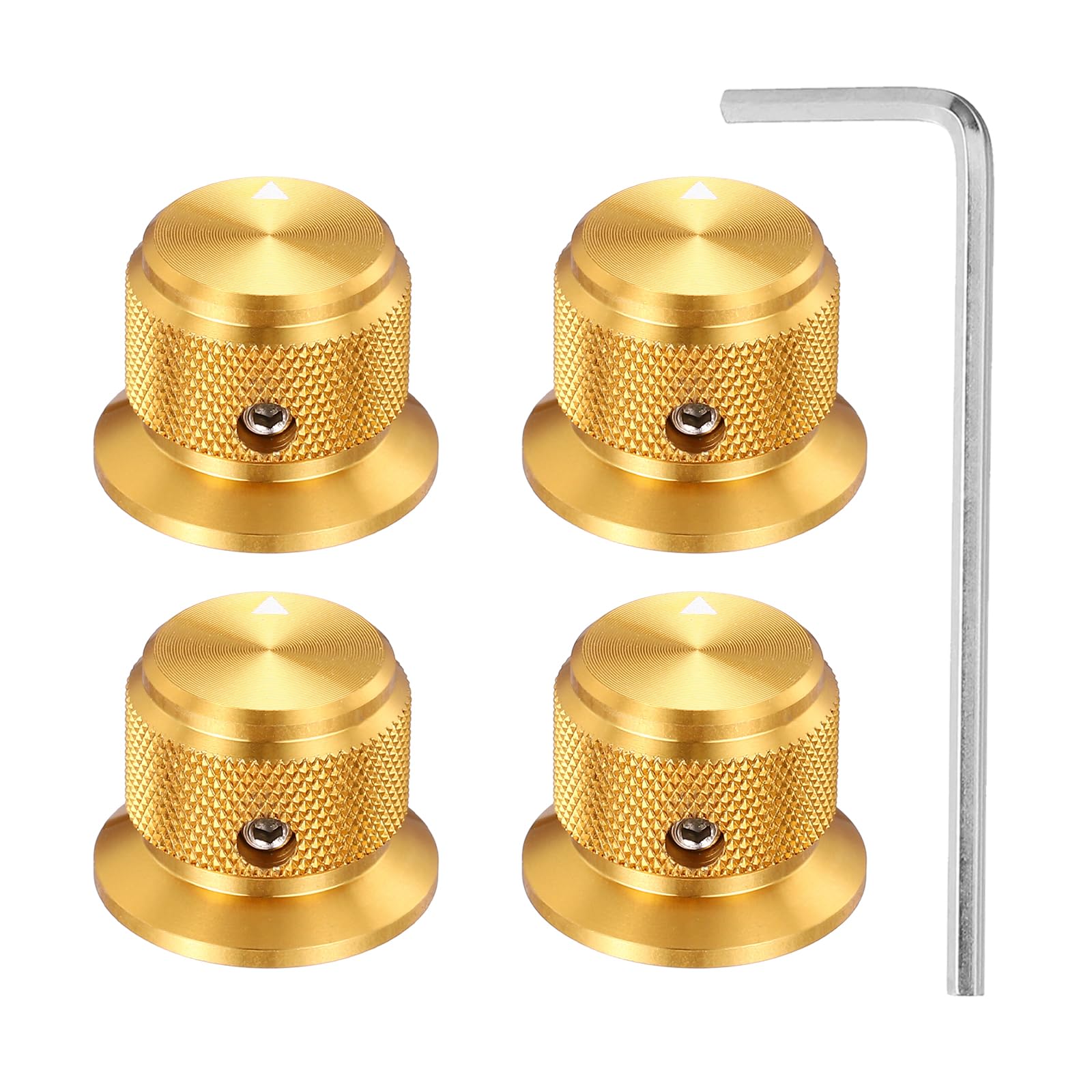

uxcell Aluminum Potentiometer 4mm Inner Universal Volume Control Knobs for Guitar and 25mm Outer Gold Finish 4-Pack Knobs, Diameter, Bass, Diameter, золотистый