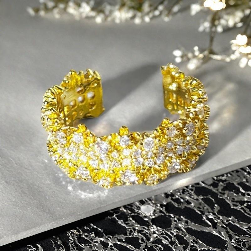 Three-Dimensional Exquisite Medieval French Retro Open Ring Luxury Light Luxury Niche Zircon Accessories Women