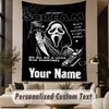Custom Text Printed Tapestry Scream Ghostface Pattern Large Wall Hanging Indoor Room Decor