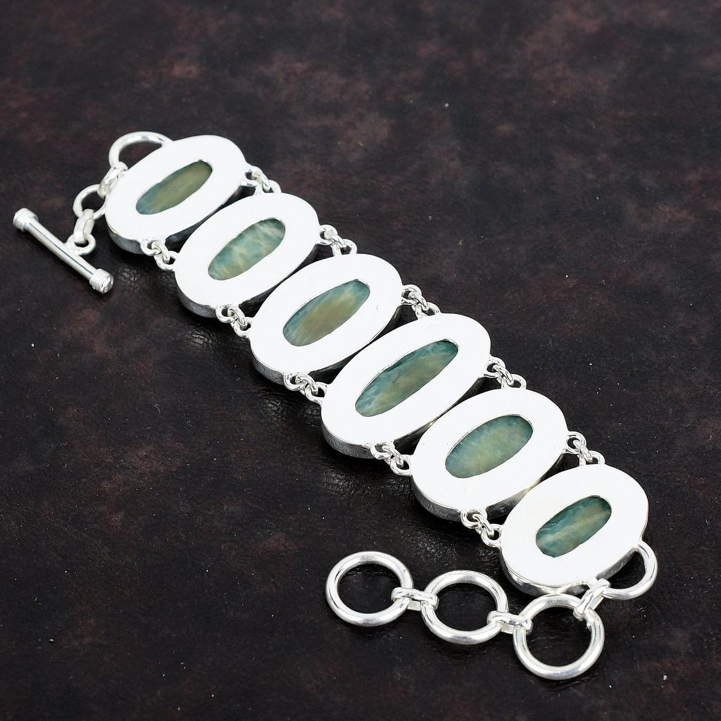 Amazonite bracelet 925 sterling silver bracelet adjustable chain bracelet natural gemstone bracelet handmade elegant jewelry gifts for women