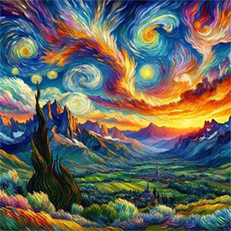 DIY Diamond Painting Sunflower Van Gogh Cross Stitch Kit Mosaic Art Diamond Painting Full Circle/Square Diamond Home Decoration