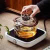 High-Temperature Resistant 1L Transparent Glass Teapot with Handle for Fire Cooking, Ins Style Tea Set