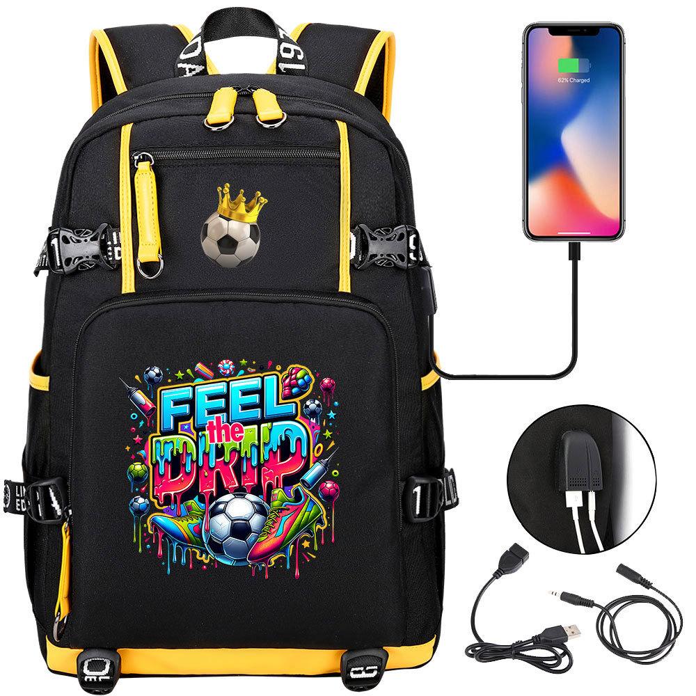 2026 Sports Soccer USB Large Capacity Backpack for Middle High School Students Travel Unisex