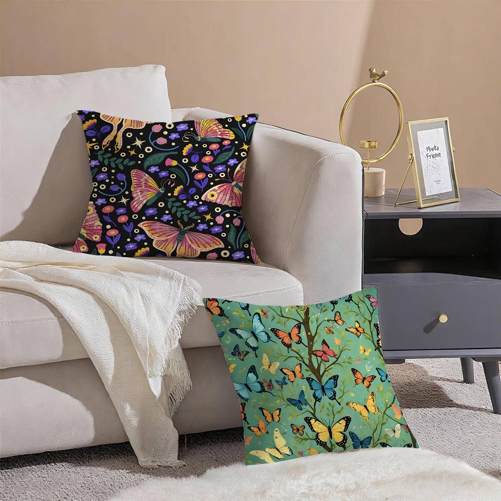 Natural Flowers And Animals pattern Pillow Case Silky elegant Comfort Sofa Bed Invisible zipper Beach pillowcase