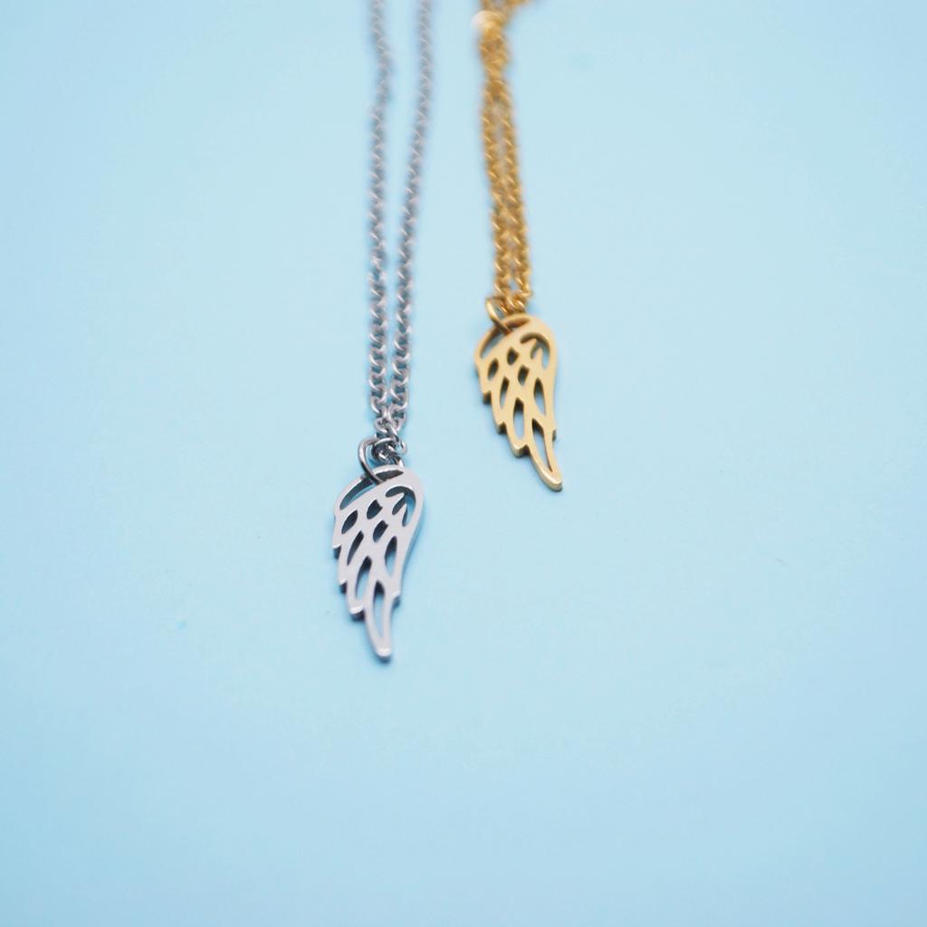 Dooyio Stainless Steel Angel Wings Pendant Female Fashion Jewelry Free Flying Necklace Clavicle Chains Party Gifts