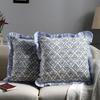 2 Piece Romantic Floral Print Pillow Covers With Ruffled Trim Soft Polyester Square Cushion Case for Living Room Bedroom