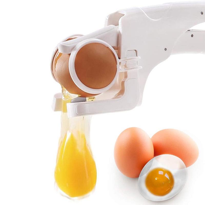 Manual Egg Breaker & Shell Separator - Heavy-Duty Stainless Steel Handheld Cracker With Ergonomic Handle, Portable