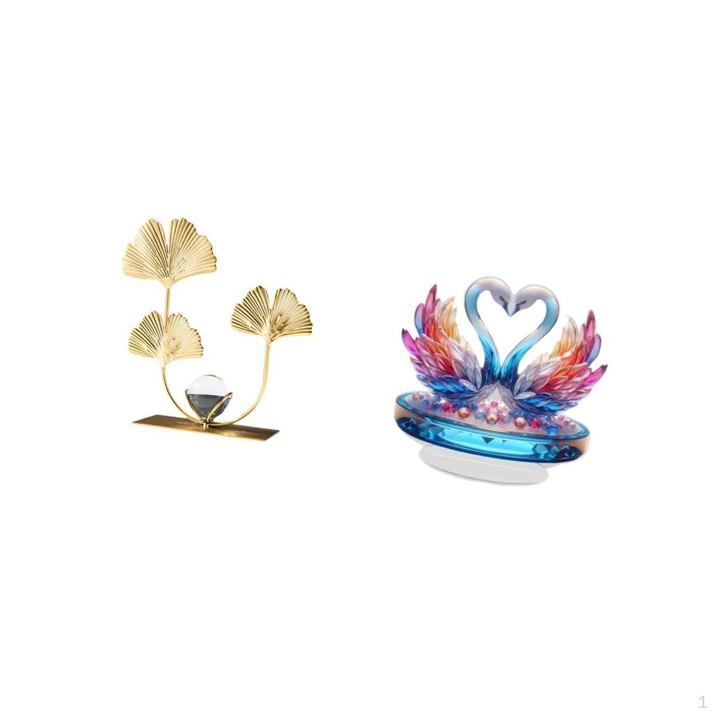 Modern Swan Acrylic Bookshelf Sculpture Decorative Tabletop Centerpiece Ornament for Bedroom Office