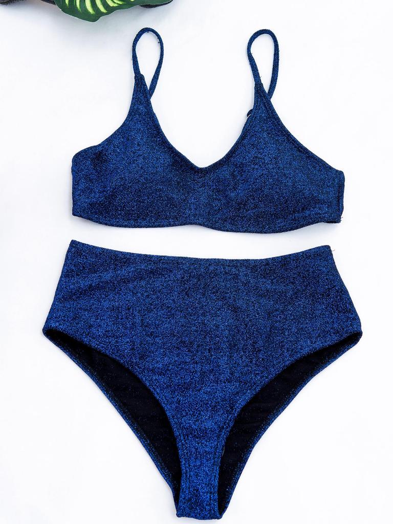 Multi-Color High-Waisted Split Bikini Swimsuit W85