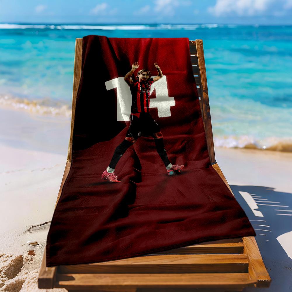 Ac Milan Beach Towel Soft Durable Quickdry Comfortable Lightweight Suitable For Swimming Gym Camping Yoga Vacation