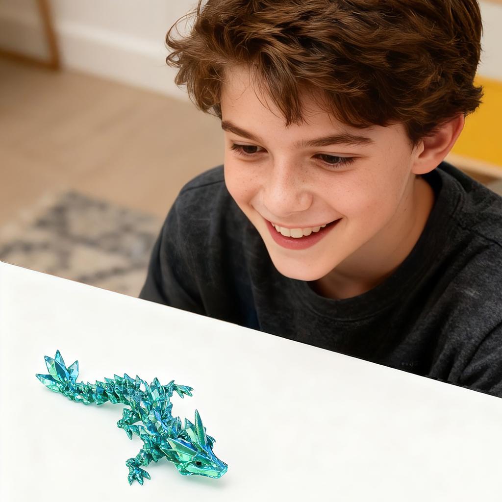 2 Stück 3D-gedruckter Drache mit Ei, kleine bewegliche Kristall-Dracheneier für Osterkorbfüller, Heimdekoration, Schreibtischspielzeug für Führungskräfte