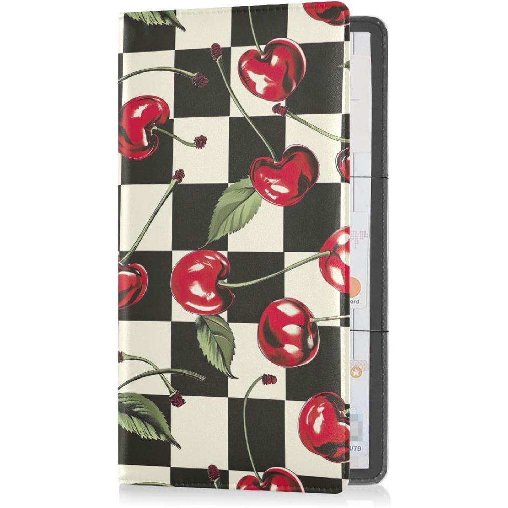 Car Registration and Insurance Holder Leather Black White Bow-knot Vehicle Glove Box Organizers, Driver License and Cards Car Essentials 20858125 вишня