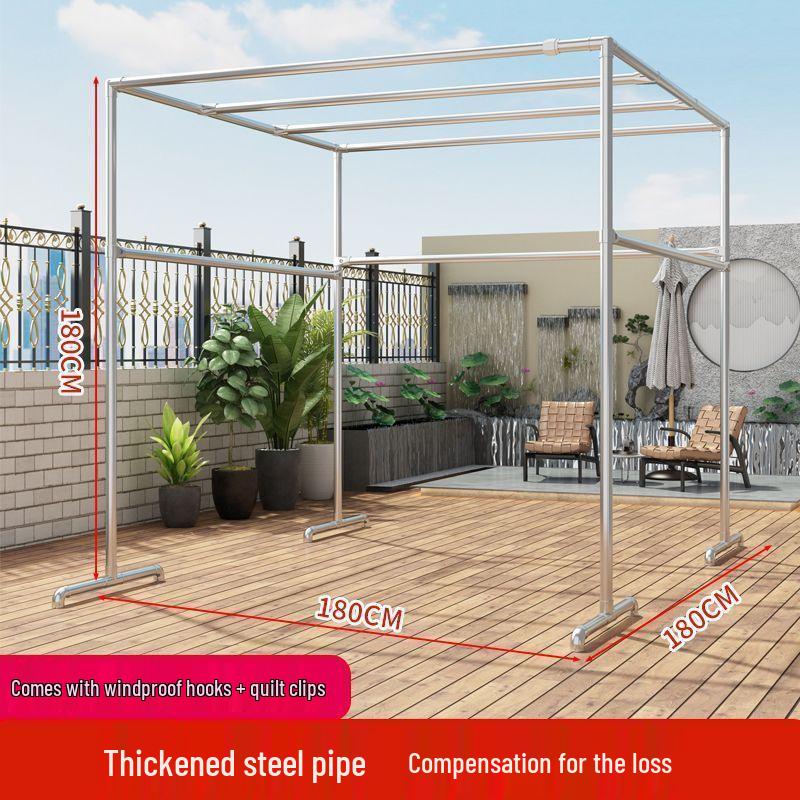 Steel Floor-Standing Windproof Balcony Quilt Drying Rack