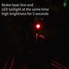 Bike Lights For Night Riding Smart Brake Sensor LED Rear Light Waterproof Rechargeable Taillight With 5 Lighting Modes Warning