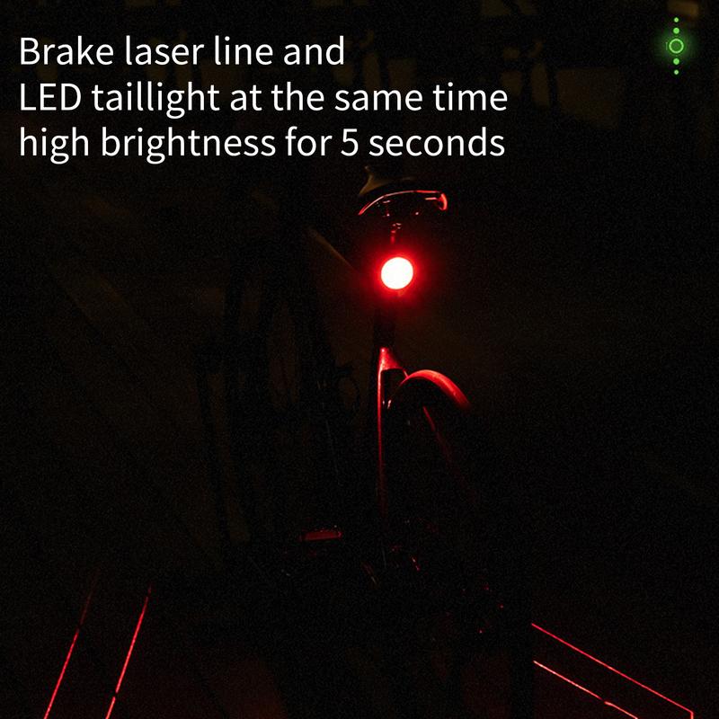 Bike Lights For Night Riding Smart Brake Sensor LED Rear Light Waterproof Rechargeable Taillight With 5 Lighting Modes Warning