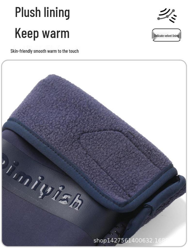 Men's and Women's Windproof Cycling Gloves: Water-Repellent, Non-Slip, Touchscreen, Fleece-Lined for Winter Warmth.
