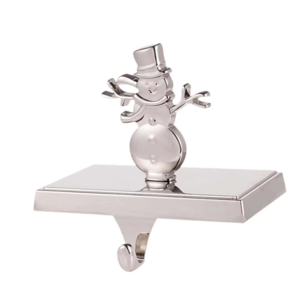 Mantel Shelf Christmas Stocking Holders Heavy Duty Silver Metal Mantel Hooks with Non-Slip Pads Stainless Steel 4 Styles