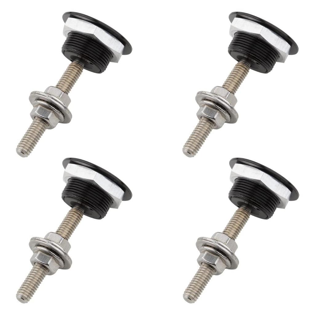 Pack of 4 Universal Aluminum Vehicle Hood Pins 1.25''- License Plate Lock Clip, Quick Release Lock Latch Bumper Diameter 1.25 Inch