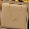 Small Gold Heart-shaped Pendant Necklace for Women Light Luxury Clavicle Chain Fashionable Versatile and High-end Ins Style Zinc Alloy