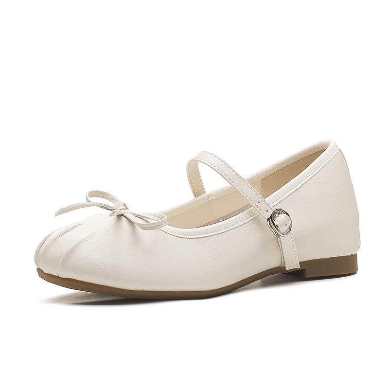 Small inner height increase bow Mary Jane shoes 2025 autumn new high-end soft-soled ballet single shoes women