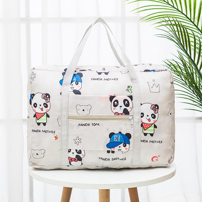 Borsa da Viaggio Duffel Pieghevole Leggera, Borsa a Mano Resistente all'Acqua con Gancio per Valigia, Organizer Pieghevole per Volo