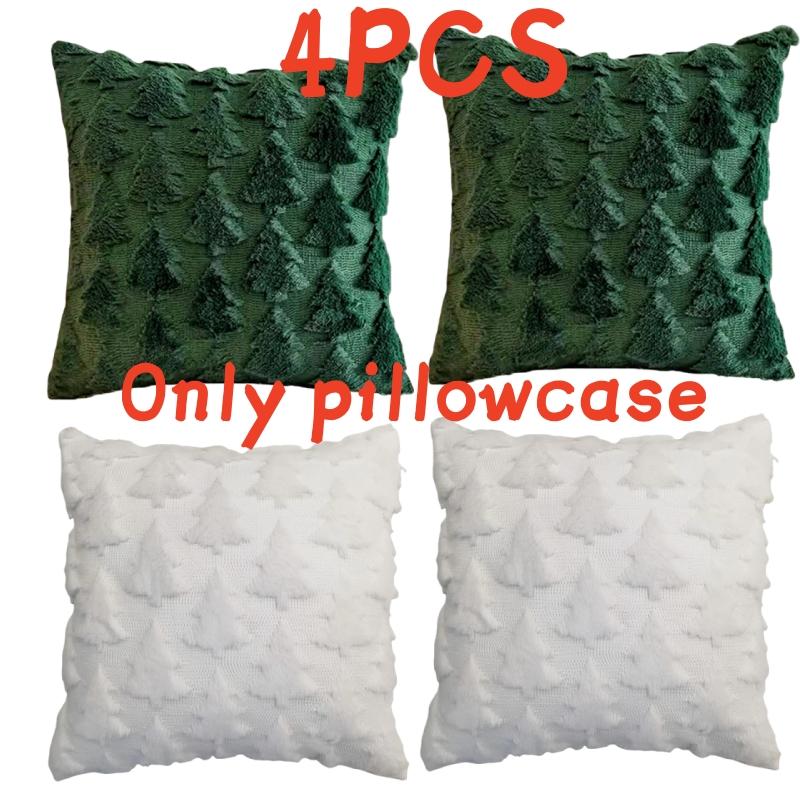 45X45Cm Christmas Tree Plush Pattern Pillow Cases Merry Christmas Decor For Home Xmas Gifts New Year Sofa Decor Navidad