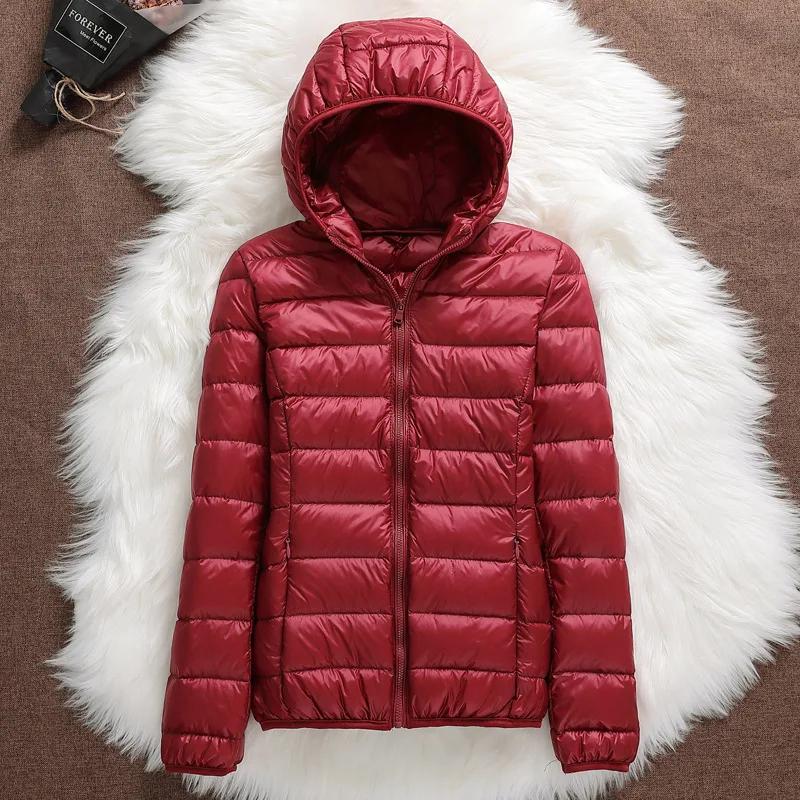 Women Puffer Jackets Plus Size Hooded Female Ultra Lightweight Packable Down Coats