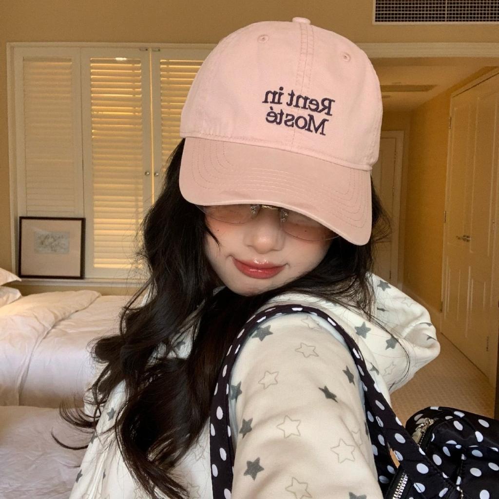 Korean Big Head Circumference Letter Embroidery Baseball Cap Spring New Simple Versatile Cap Men and Women Show Small Faces