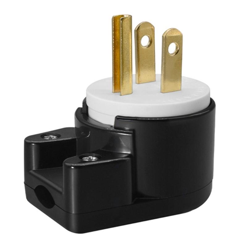 Nema 5 - 15P Plug 15A 125V 90 Degree Swivels Plug 15A 125V T Blade Connectors for Electrical Wiring Projects