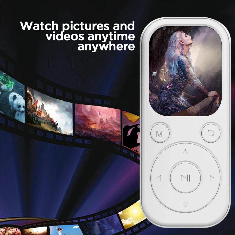 1.8 inch Slim MP3 Player Bluetooth 5.4 Portable Walkman Compatible eBook Recording FM Radio Music Player Built-in Speaker