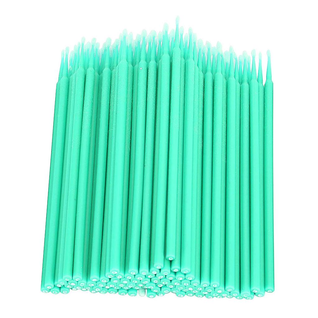 200pcs Grafted Eyelash Swab Cotton Swab Stick Micro Applicators Makeup BrushGreen
