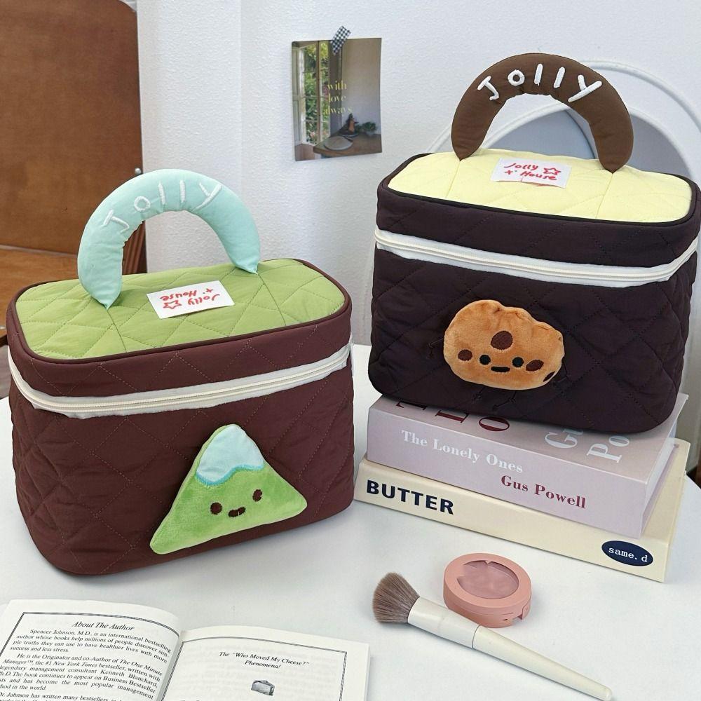 Dopamine Color Handheld Cosmetic Case House-shaped Toiletry Bag Cute Cabin Makeup Bag  Travel