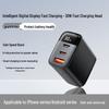 30W Triple-Port Fast Charger with Digital Display for Apple 15 Pro - Dual USB-C and USB Ports