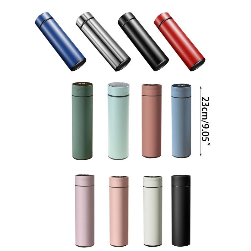 480ML Stainless Steel Cups Temperature Display Vacuum Flasks Coffee Mug Thermal Bottle Water Bottle for Water