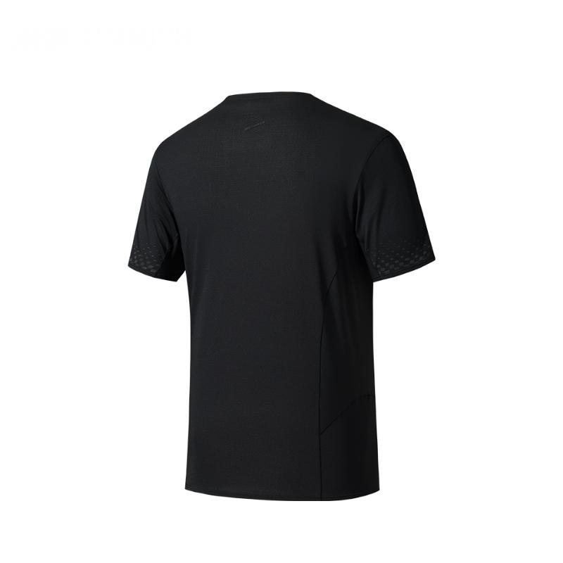 Anta Comfortable Simple Sports Moisture Wicking Versatile Round Neck Slim Fit Short Sleeve T-Shirt Men Tops Basic-Black 152520113-3