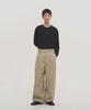 NOISE Quadruple Pintuck Wide Cotton Pants - Beige