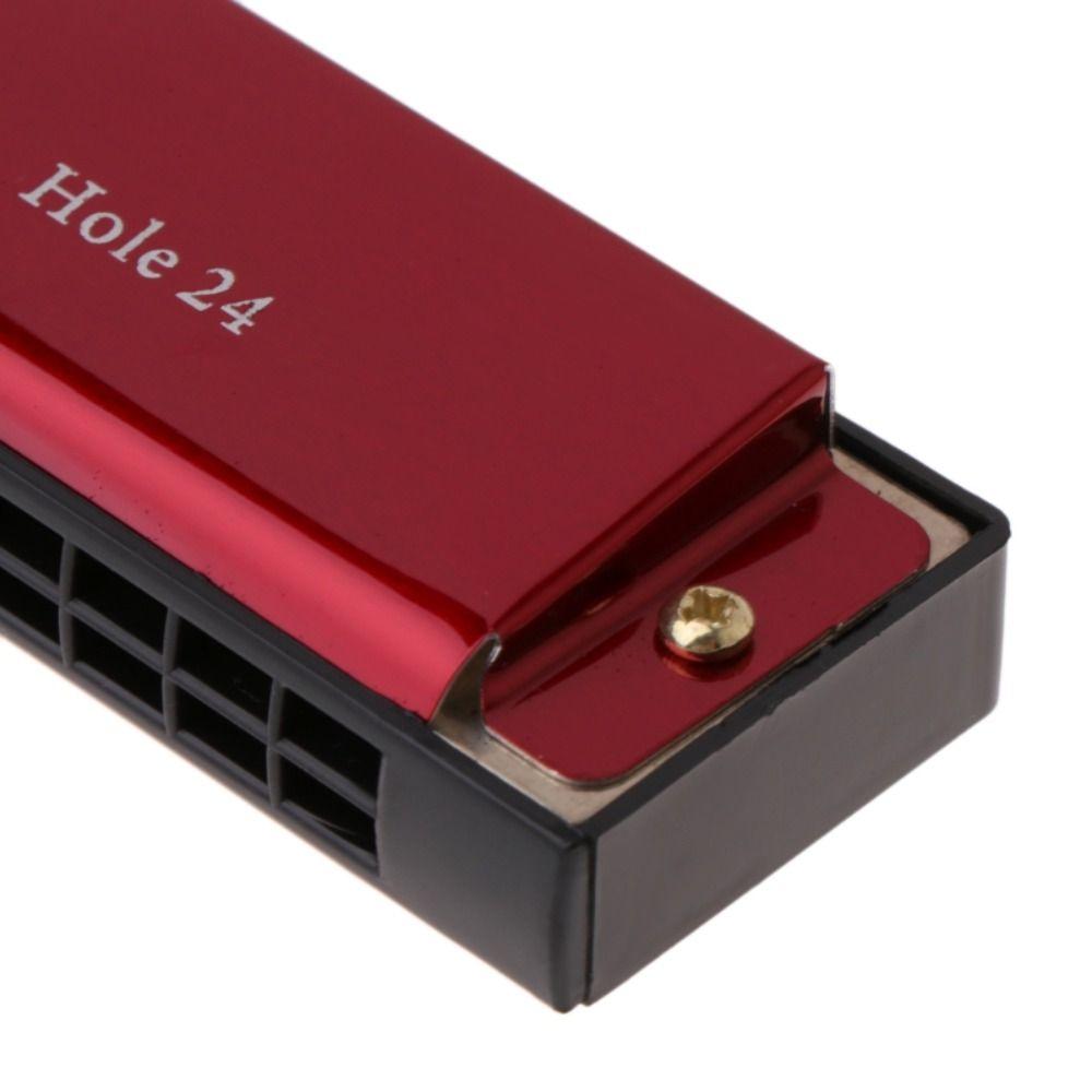 Tremolo Harmonica 24 Hole Harmonica Double Row Blues Harmonica Mouth Organ C-key Harmonica Kids