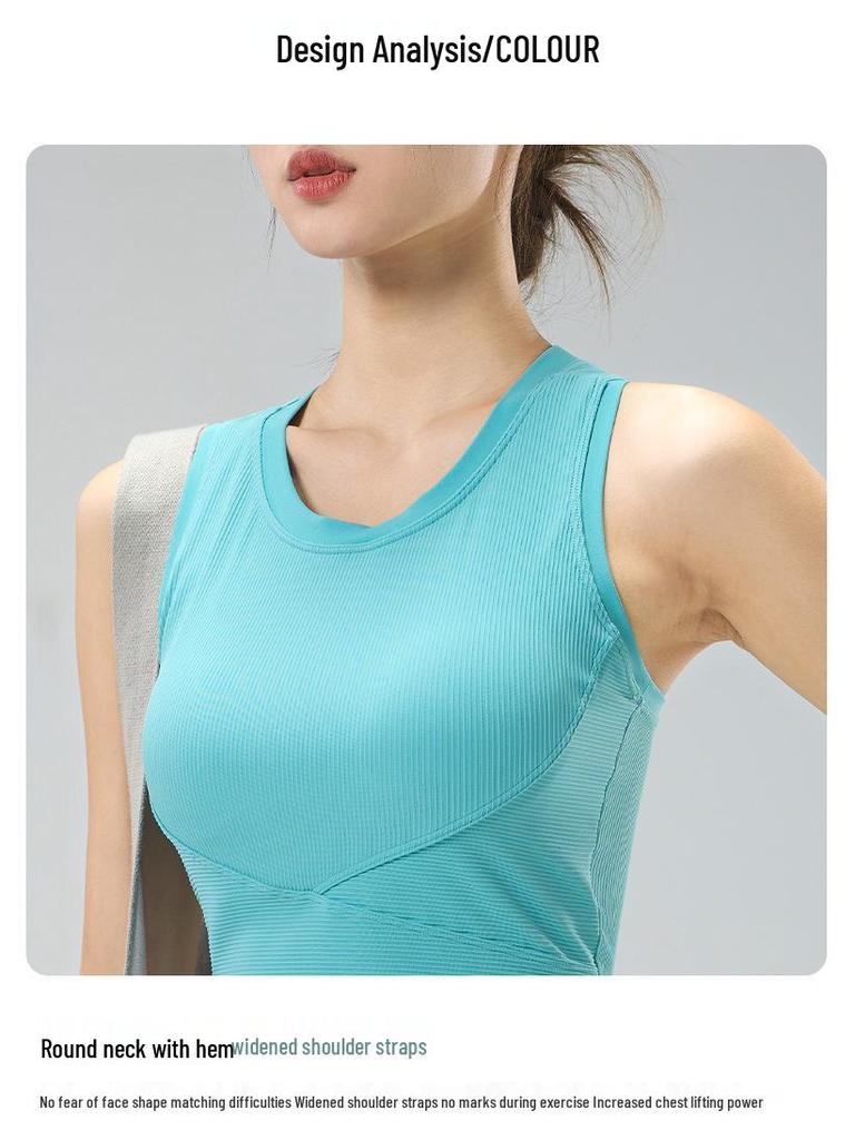 Women's Shockproof Yoga Tank: Wearable One-Piece Fitness & Pilates Bra Top