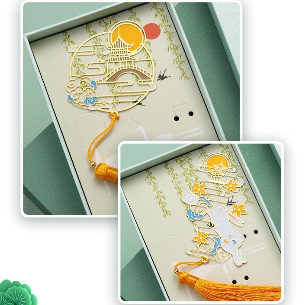 Zinc Zinc Alloy Moon Rabbit Book Clip Classical Book Page Marker Cute Chinese Style Bookmarks  Student