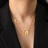 Flugzeug Globus Weltkarte Anhänger Halskette Damen Edelstahl Gold Schlüsselbein Kette Reiseschmuck Geburtstagsgeschenk