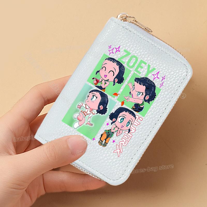 Perfect KPop Demon Hunters Women Short Wallets Pu Leather Credit Card Holder Multi-slot Small Zipper Wallets Female Clutch Coin Purse