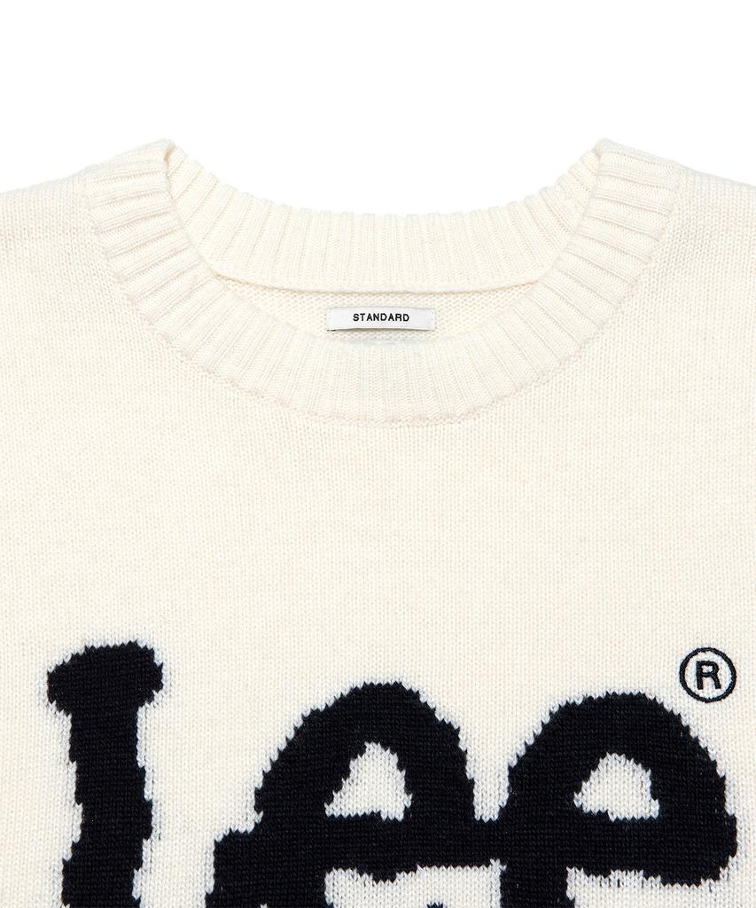 LEE Big Twitch Logo Knit Ivory