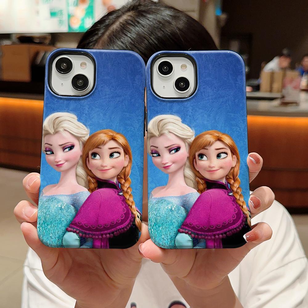 Frozen Elsa Double Layer Phone Case, Compatible with iPhone X/SE/7/8/11/12/13/14/15/16/17 Pro Max Plus