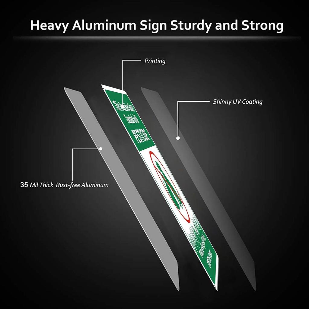 GLOBLELAND This Area Has Been Treated with Please Keep All Pets Off The Grass Sign, 10x12 Inches 35 Mil Aluminum Grass Yard Sign, UV Protected and