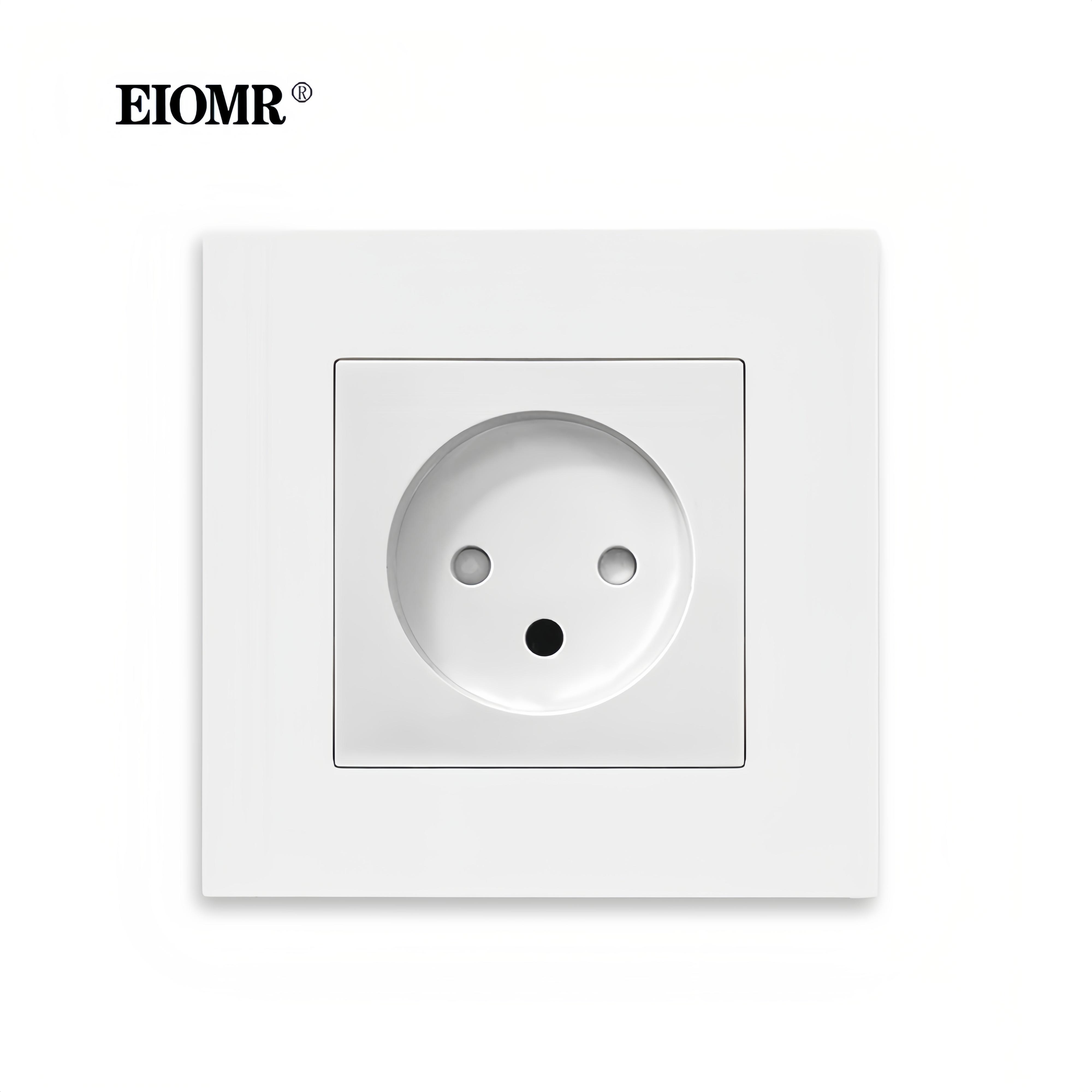 

EIOMR 16A Israel Wall Power Socket, USB C/USB A Charging Port, White Black Flame Retardant PC Panel Single Double Israel Socket White Single Socket