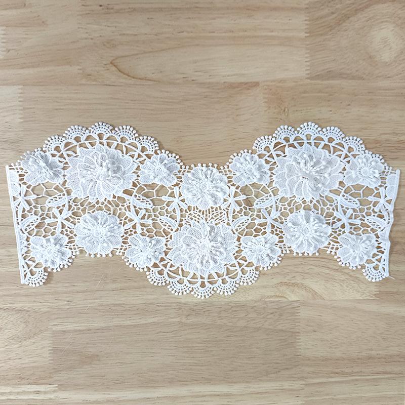 Heavy industry 3D applique embroidery lace accessories front and rear collar sleeves lace fashion embroidery three-dimensional hollow Front collar