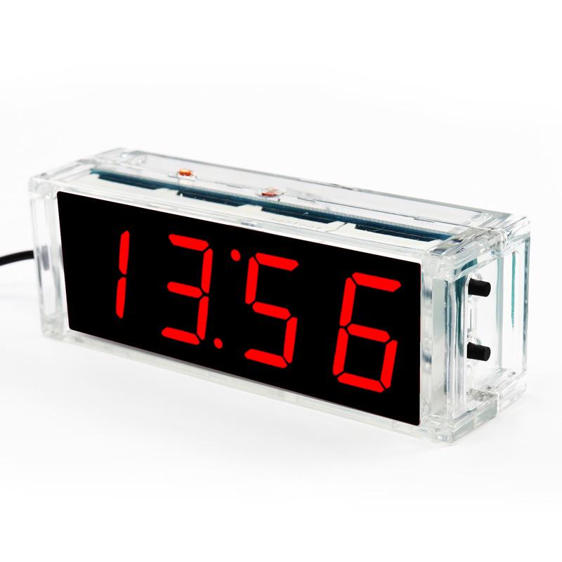Light-Controlled 1-inch LED Nixie Tube DIY Digital Clock Kit with Microcontroller and Case